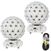 2 x Kam Stratosphere Ghost Starburst White Mirror Ball with DMX Cable