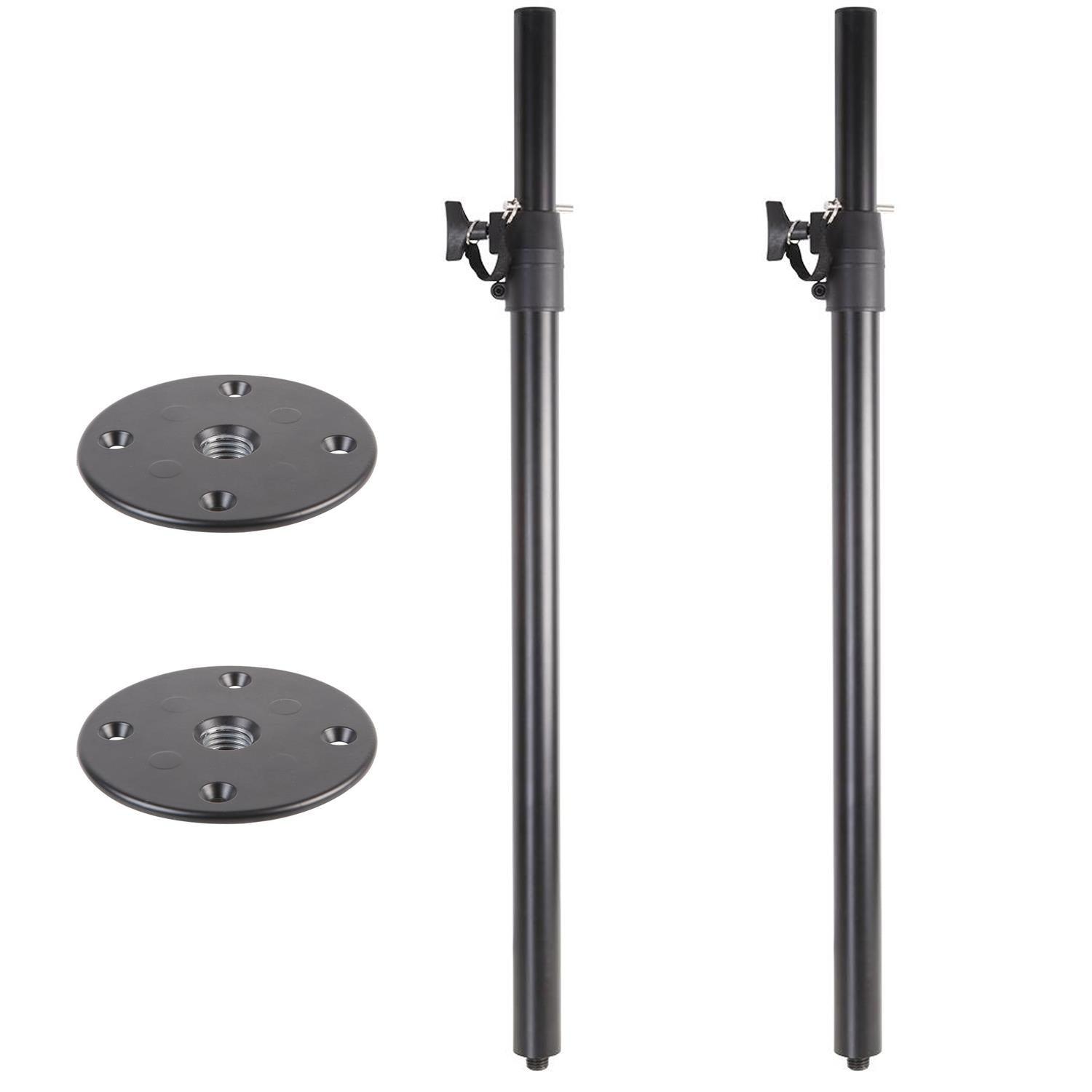2 x M20 Threaded Plate with M20 to 35mm Speaker Pole - DY Pro Audio