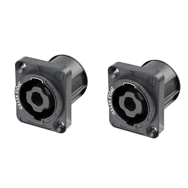 Connecteur Speakon NL2MP 2 Pôles Neutrik - Prise Femelle Pour Panneau - Contact Argenté, Montage Rapide - 4
