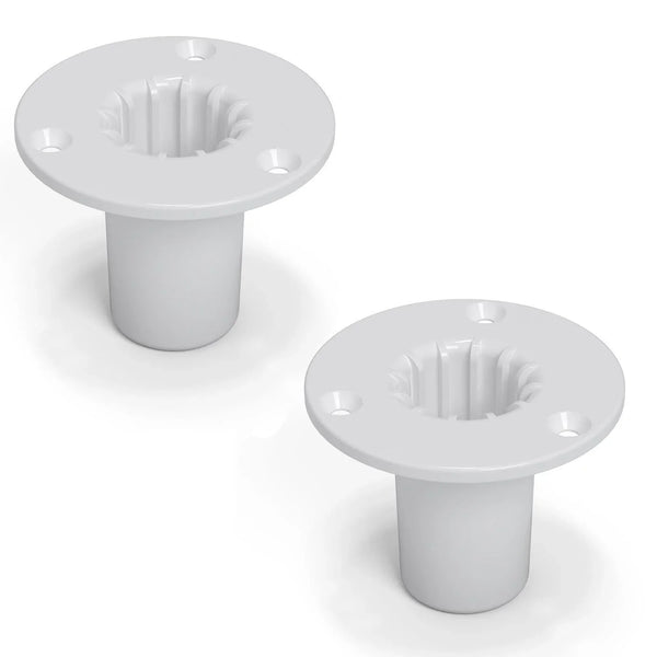 2 X Penn Elcom White Die - Cast Zinc Top Hat for 35mm Poles