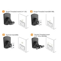 2 x Pulse Universal Wall Mount Satellite Speaker Brackets Black - DY Pro Audio