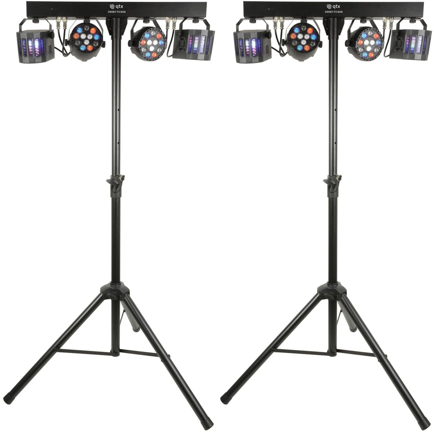 2 x QTX Derby FX Bar LED Party Bar with Stand - DY Pro Audio