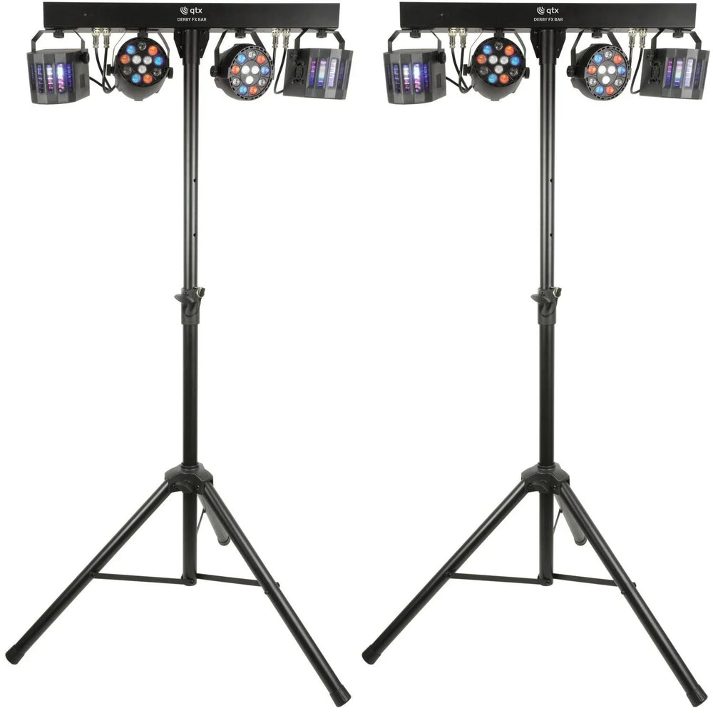 2 x QTX Derby FX Bar LED Party Bar with Stand - DY Pro Audio