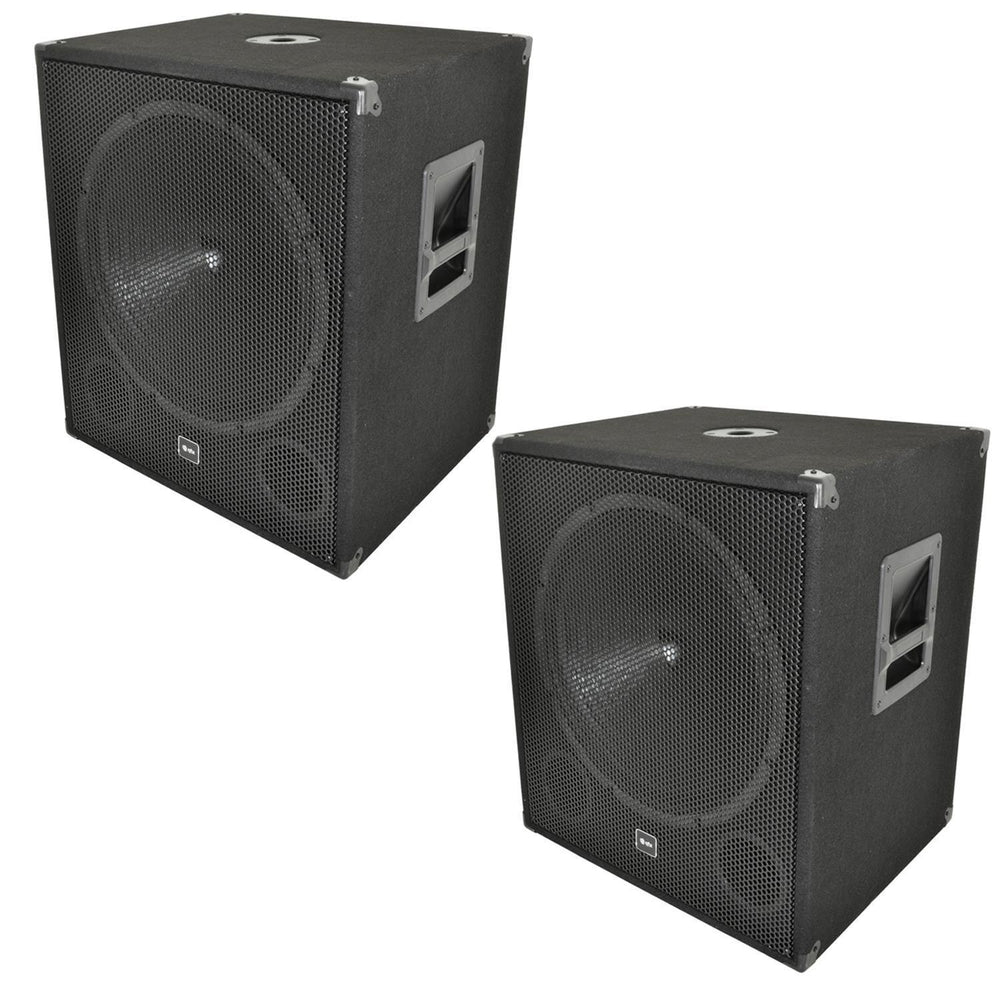 2 x QTX QT18SA 18" Active Powered Subwoofer - DY Pro Audio