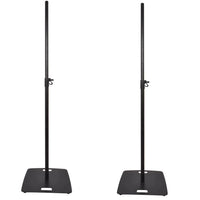 2 x QTX Speaker Stand Black with Square Base - DY Pro Audio