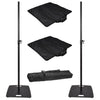 2 x QTX Speaker Stand Black with Square Base with Carry Bags