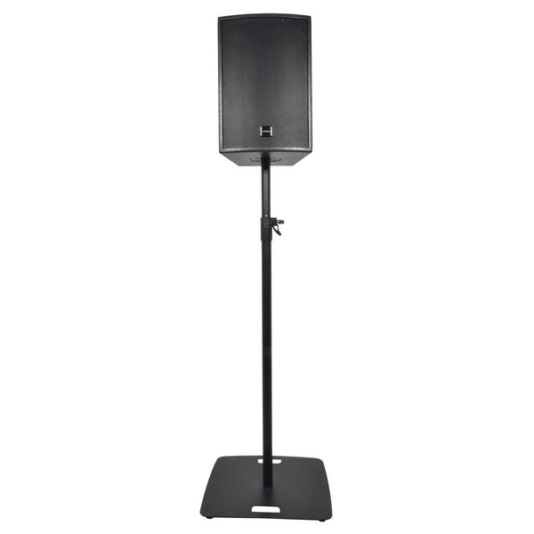 2 x QTX Speaker Stand Black with Square Base with Carry Bags