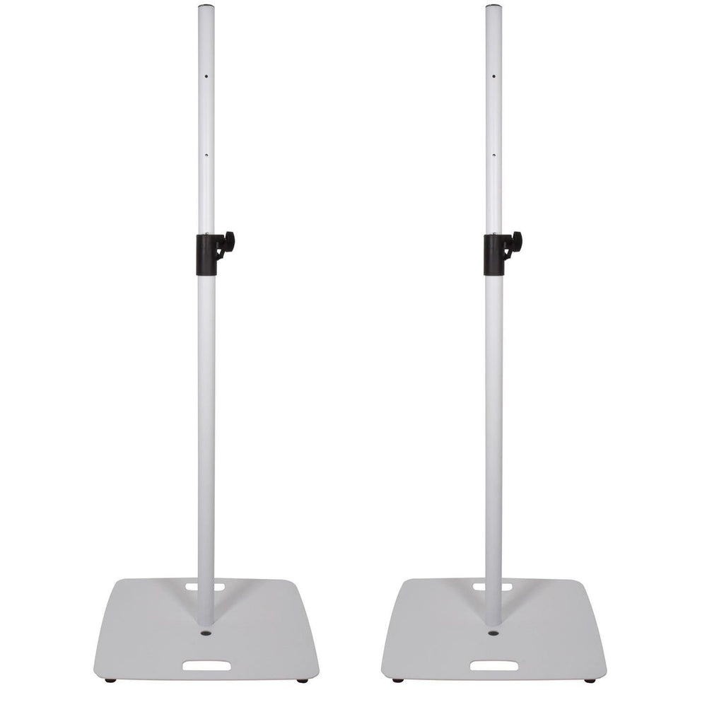 2 x QTX Speaker Stand with Square Base White - DY Pro Audio