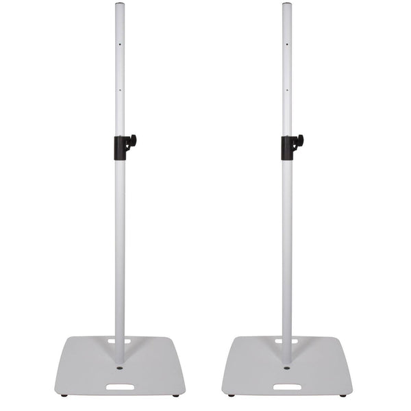 2 x QTX Speaker Stand with Square Base White - DY Pro Audio