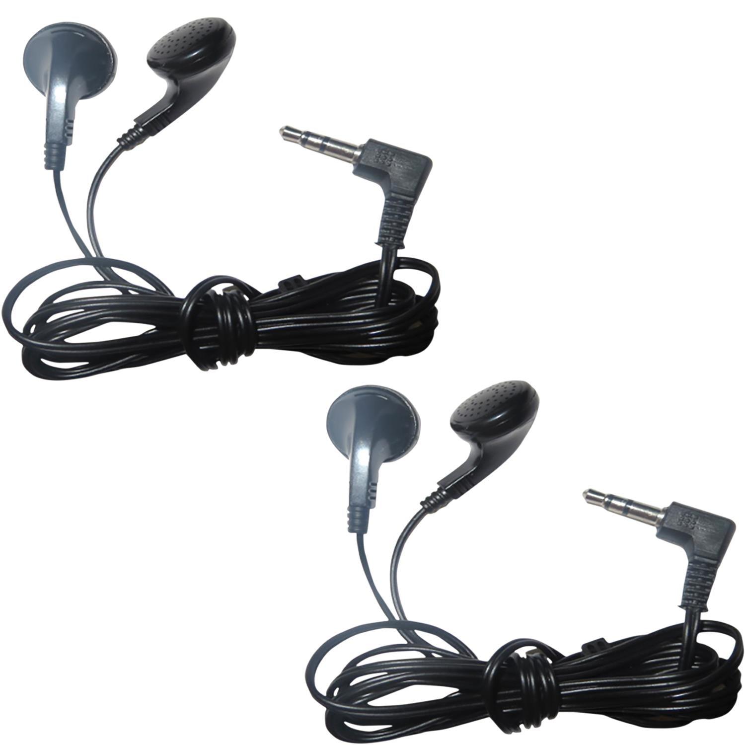 2 x Soundlab Lightweight Stereo Black Earphones - DY Pro Audio