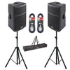 2 x Soundsation Hyper - Pro 15 Plus 15" Active Speaker with Stands and Cables