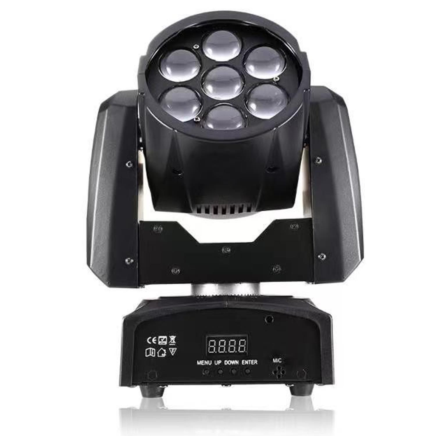 2 x Soundsation Mood 715Z Wash 7x15w Moving Head with DMX Cable - DY Pro Audio