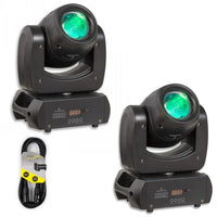 2 x Soundsation Mood L100 Beam 100w Moving Head With DMX Cable - DY Pro Audio