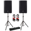 2 x Studiomaster Vortex 10A 10" Active Speaker with Stands & Cables