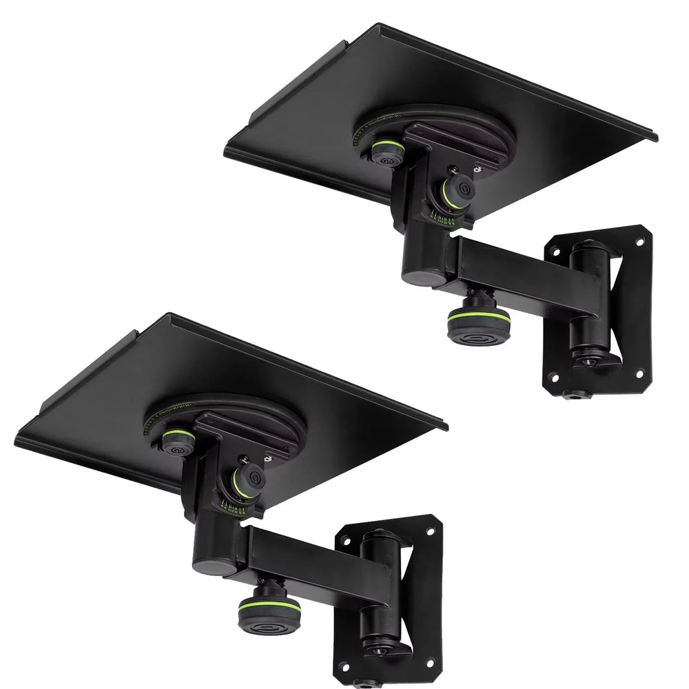2 x Gravity SP WM 1 B Tiltable and swivelling wall mount for studio monitors