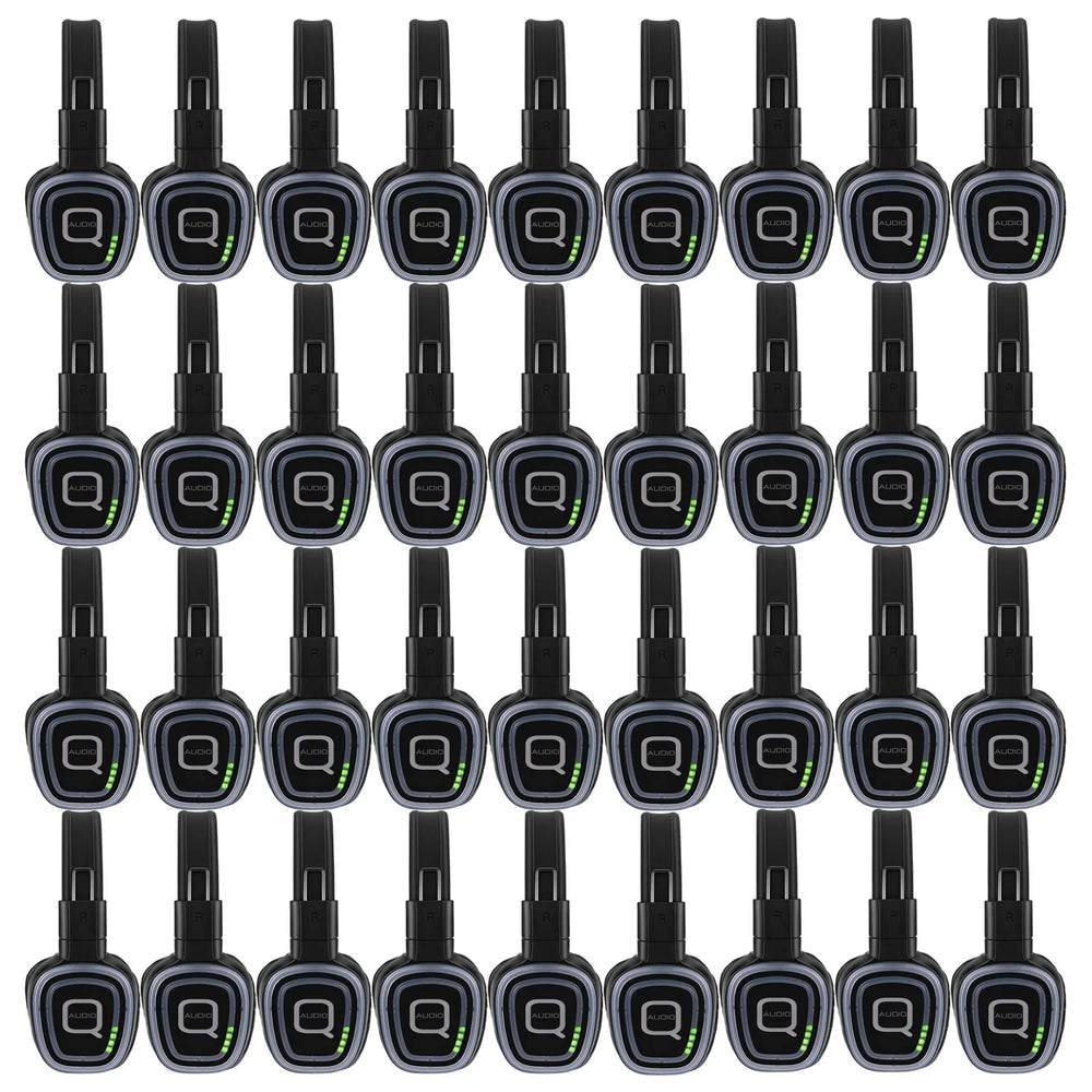 50 x Q-Audio QSD-3PRO 3 Channel Silent Disco Headphones