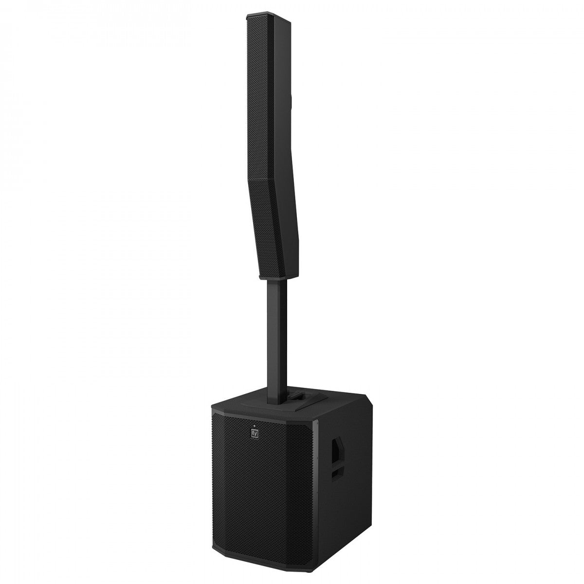 Side view of Electro-Voice Evolve 90 column PA system showing compact, portable build