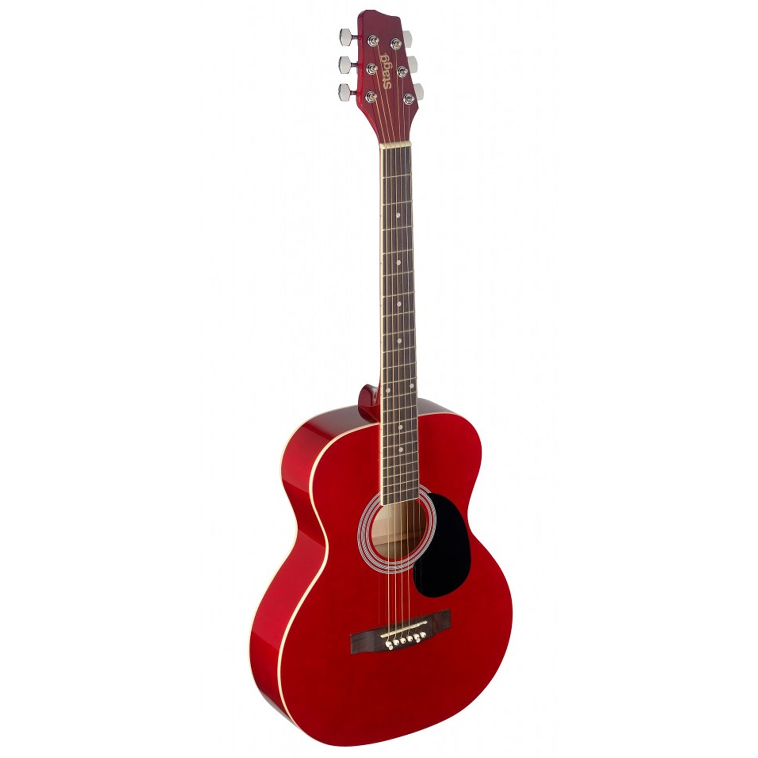 Stagg SA20A RED 4/4 Red Auditorium Acoustic Guitar with Basswood Top