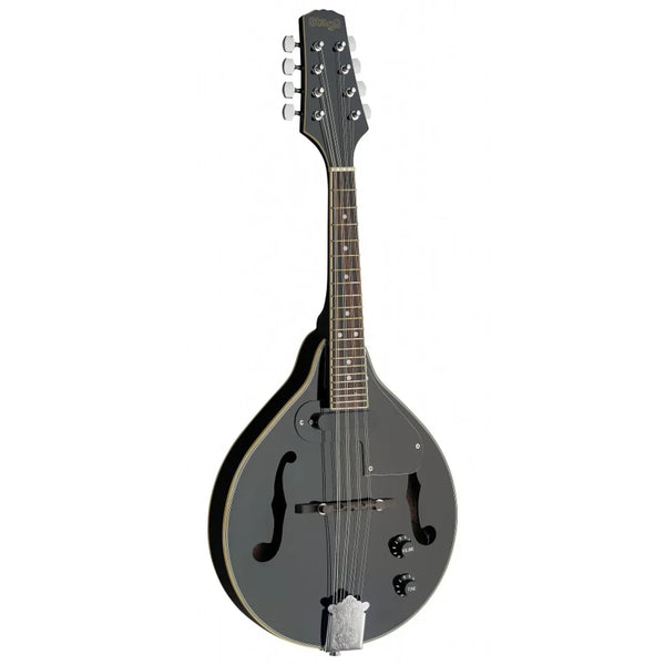 Stagg M50 E BLK Black acoustic-electric bluegrass mandolin with nato top