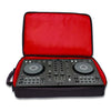 Interior of Protekt backpack bag for Pioneer DJ DDJ-FLX4 controller with padded compartments and secure fit