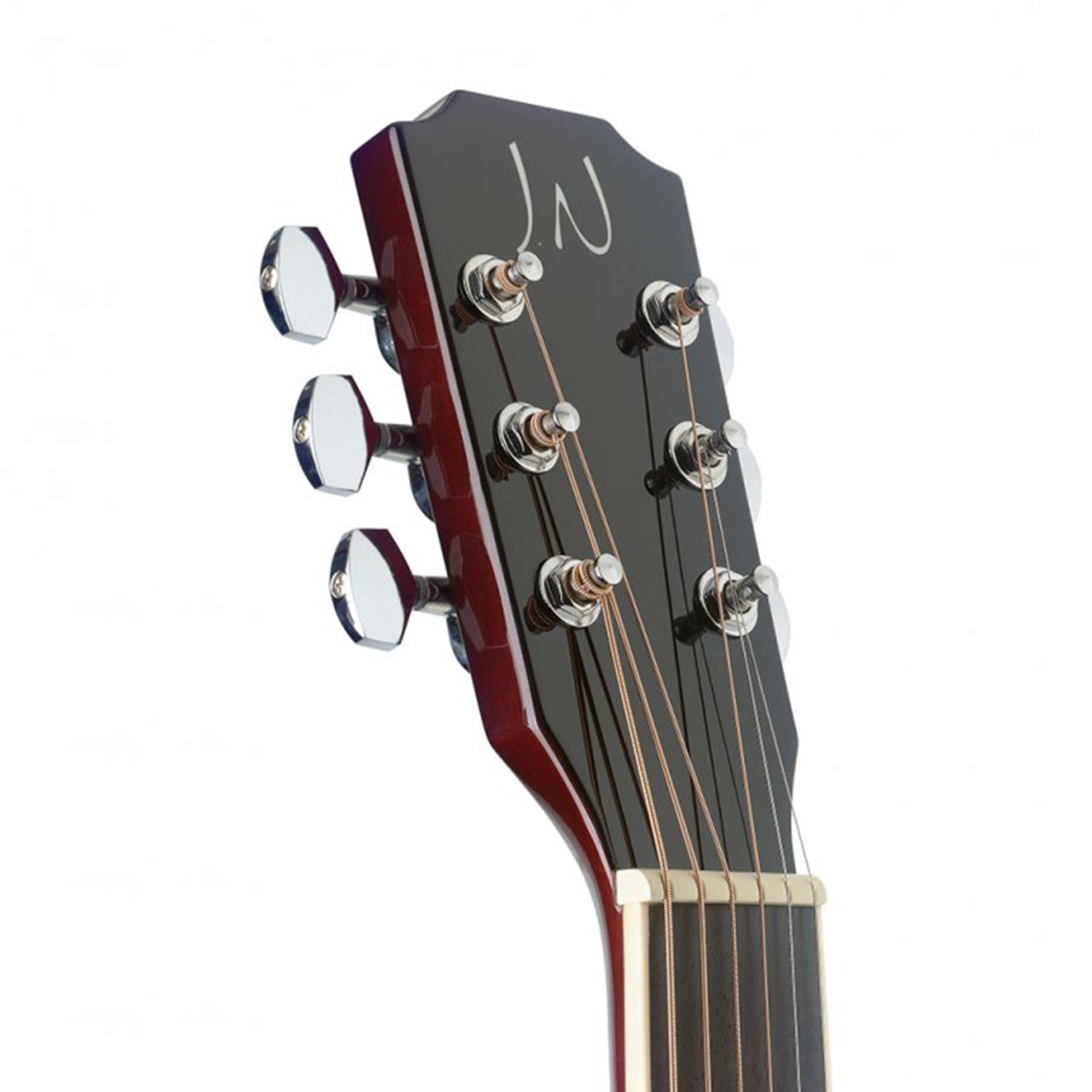 J.N Guitars BES-A TRB Transparent Redburst Acoustic Auditorium Guitar with Solid Spruce Top, Bessie series