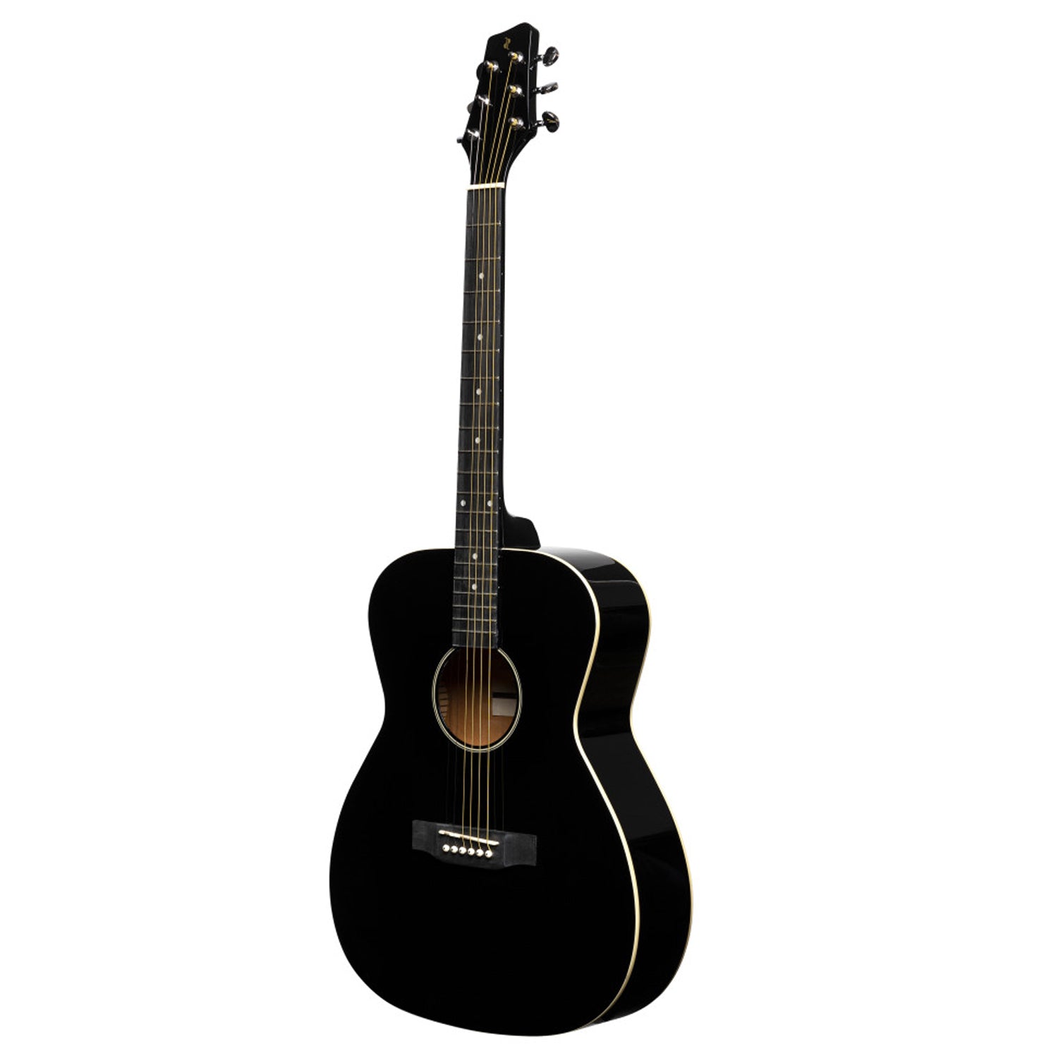 Stagg SA35 A-BK LH Black Auditorium Guitar with Basswood Top Left Hand