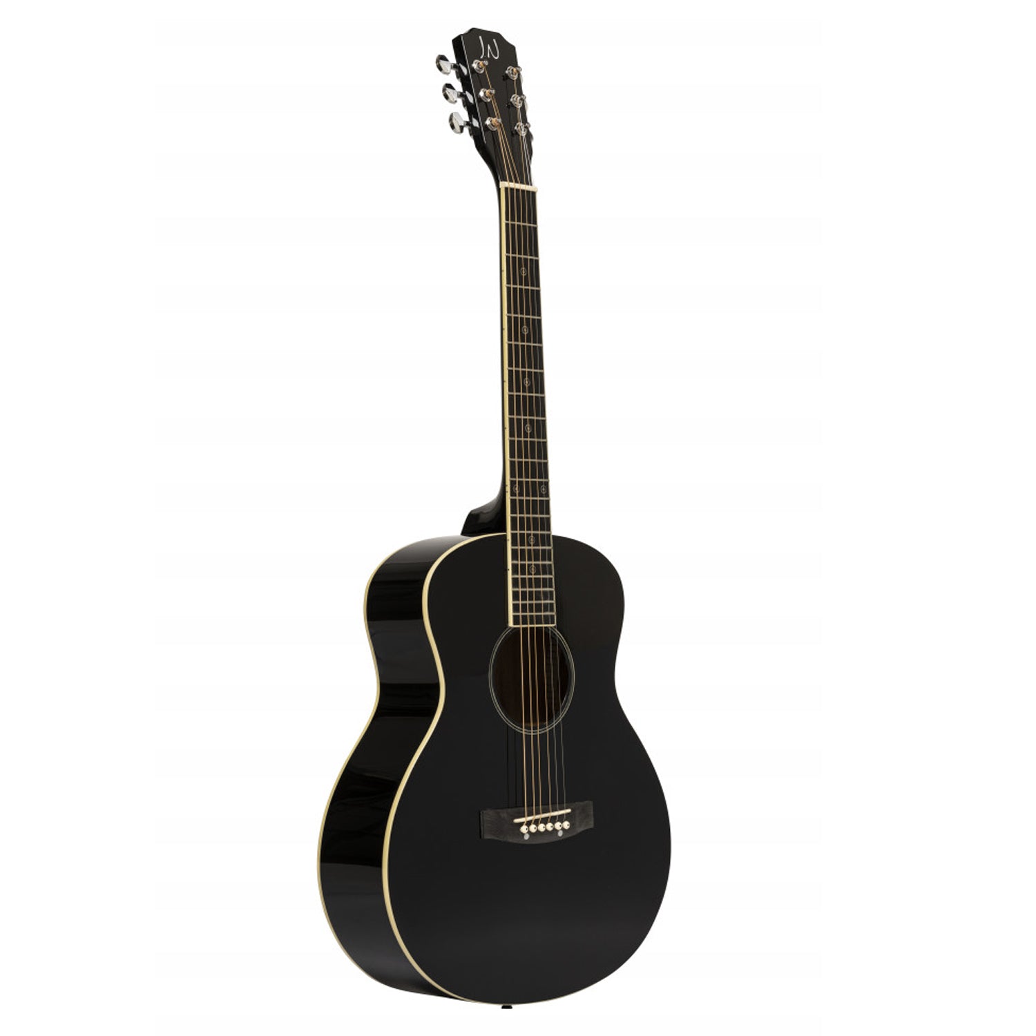 J.N Guitars BES-A MINI BK Acoustic Travel Guitar with Solid Spruce Top, Bessie series