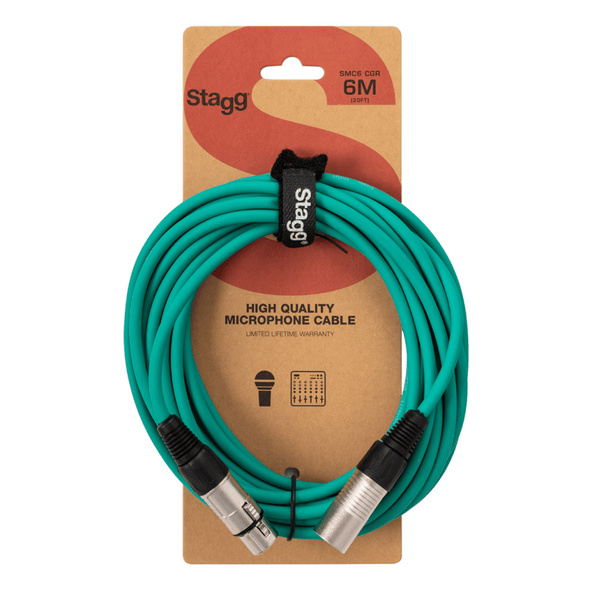 Stagg 6m Microphone XLR Cable Green