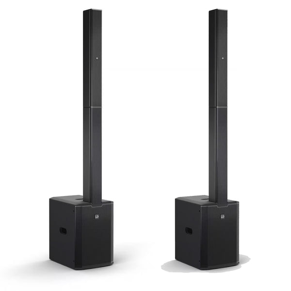 2 x LD Systems MAUI 28 G3 MIX Black Compact Cardioid Column PA System With Mixer
