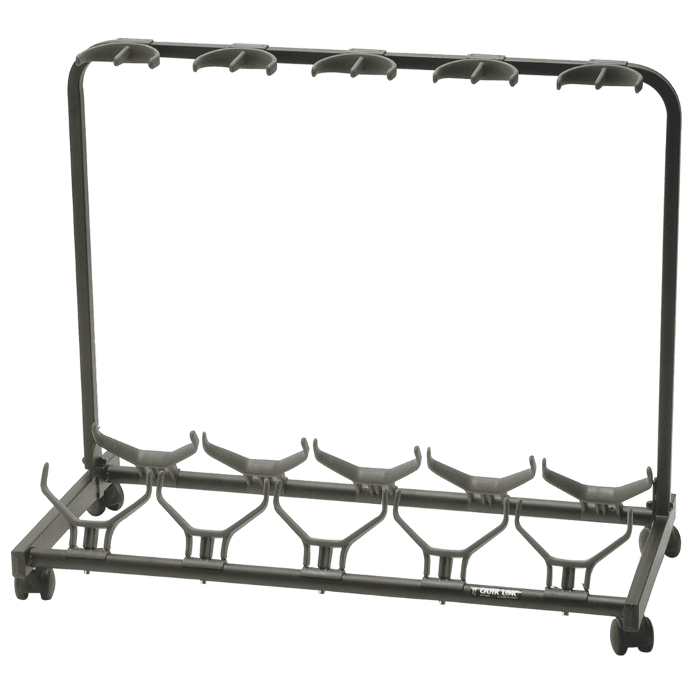 Quik Lok GS450 Universal Multi-Guitar Rack with Castors for 5 Guitars Stand - perfect for stage or studio use.