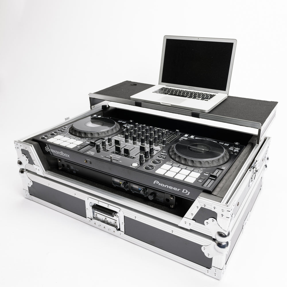 Magma Multi-Format Workstation XXL Plus 19 inch DJ controller flight case with laptop shelf