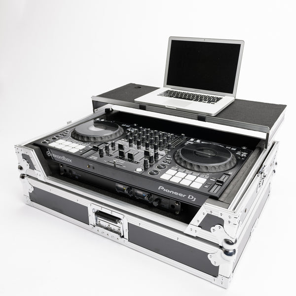 Magma Multi-Format Workstation XXL Plus 19 inch DJ controller flight case with laptop shelf