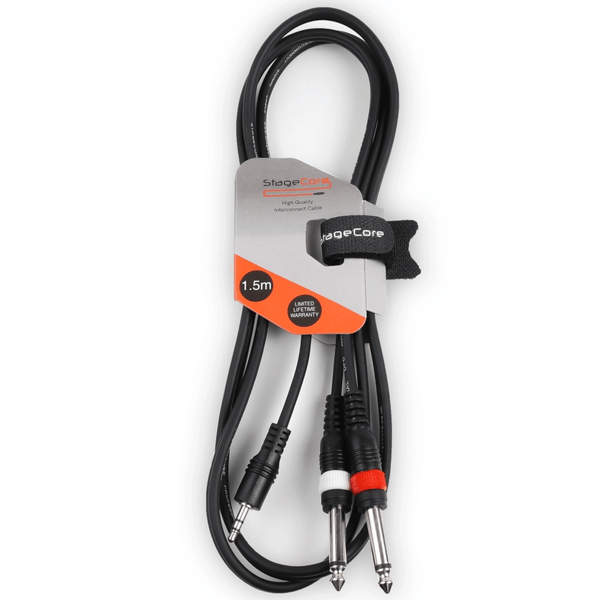 StageCore 1.5m Twin Mono Jack to 3.5mm Mini Jack Cable