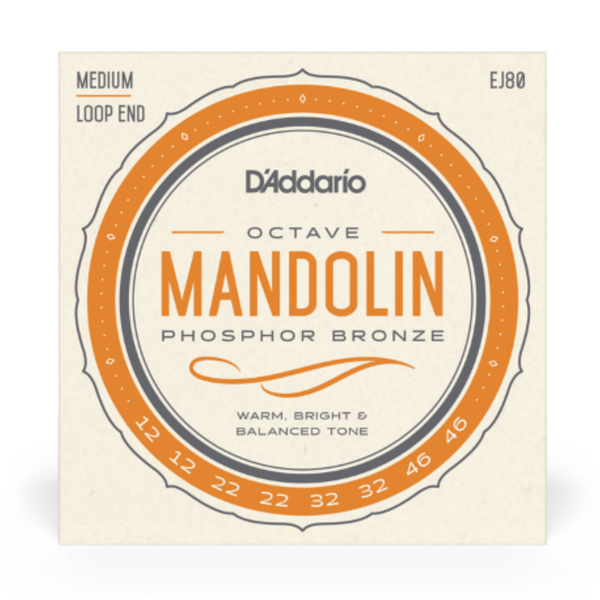 D’Addario EJ80 phosphor bronze octave mandolin strings 12-46