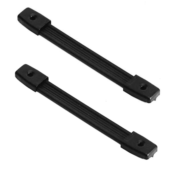 2x Penn Elcom Black Plastic Strap Handle with Black Steel End Caps