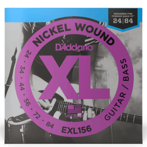 D'Addario EXL156 Guitar Strings Nickel Wound, Fender Bass VI, 24-84