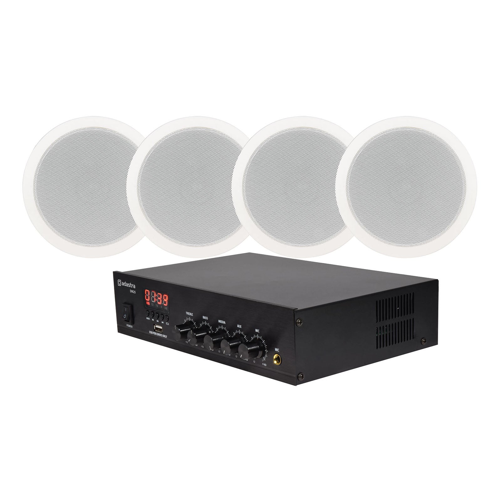 Adastra Ceiling Speaker Stereo Bluetooth Radio Music System