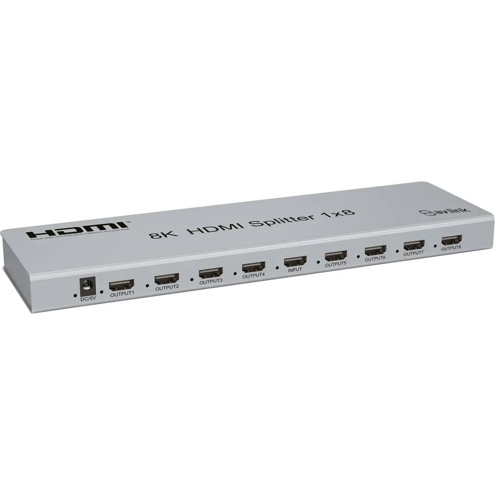 AV:link 8K HDMI Splitter 1x8 with EDID HD Dolby Audio