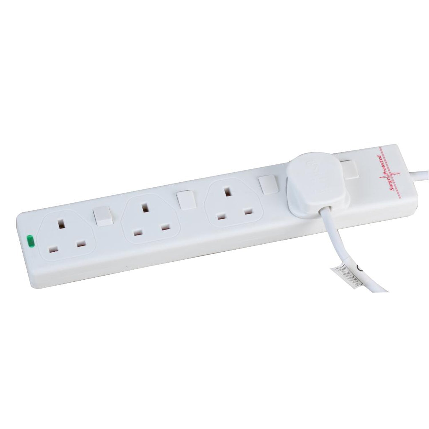 Pro Elec 4 Gang 1m Switched Surge Protected Extension Lead