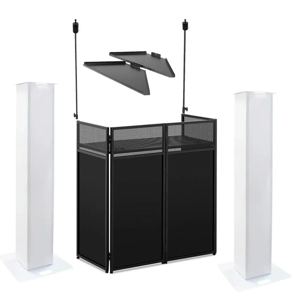 Ultimax DJ Combi Booth, Pole Kit, Corner Shelfs and 1.5m Podium Plinth Kit