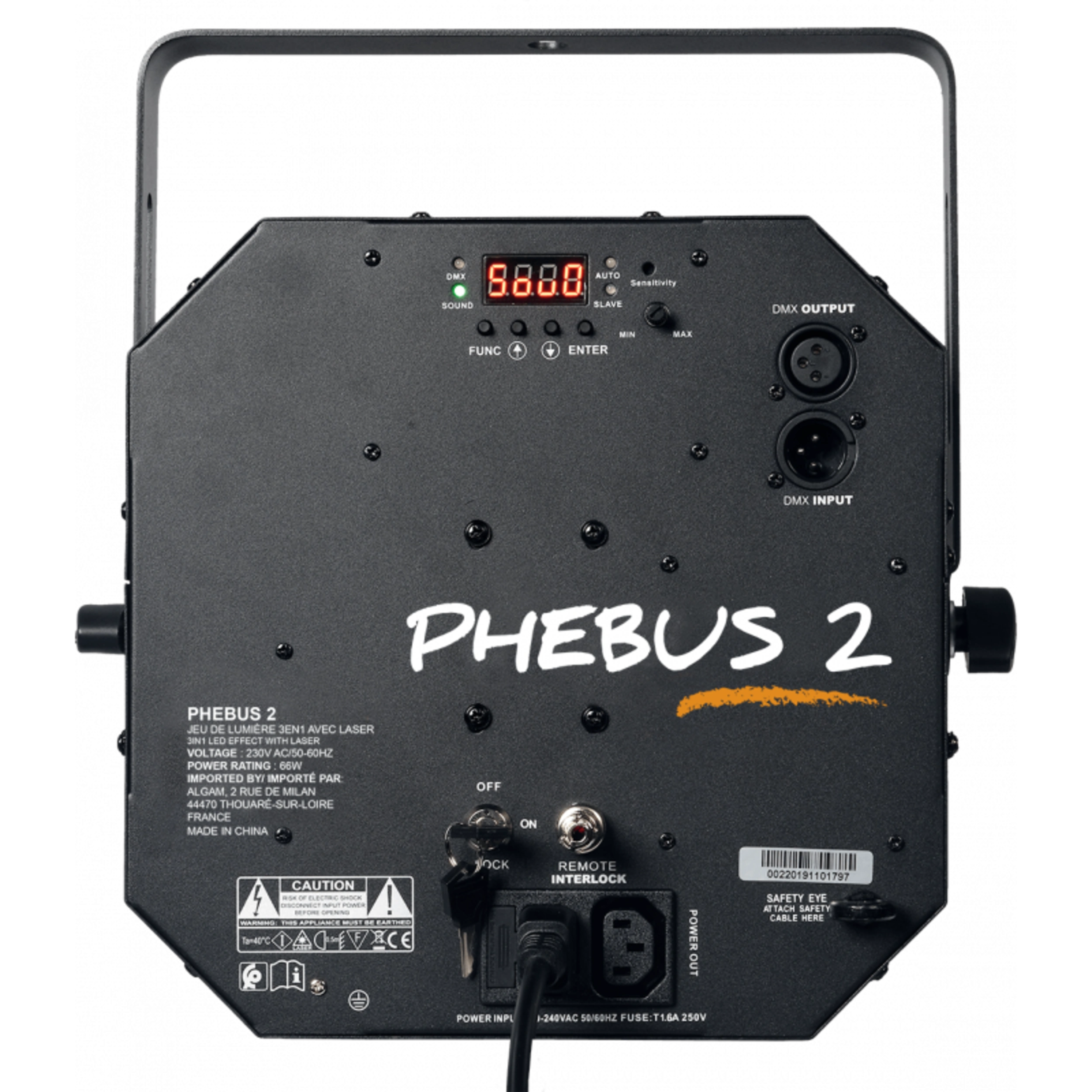 Algam Lighting PHEBUS2 3-in-1 Combo LED Light Effect Derby, Strobe or Wash, Laser