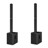 Two RCF EVOX V15 Black active 3-way column array systems