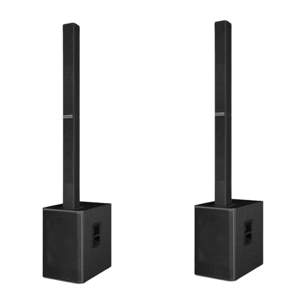 Two RCF EVOX V15 Black active 3-way column array systems