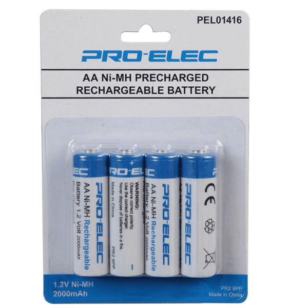 Pro Elec Rechargable AA Batteries 4 Pack