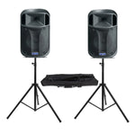 2 x FBT J12A Active Speakers with Speaker Stands