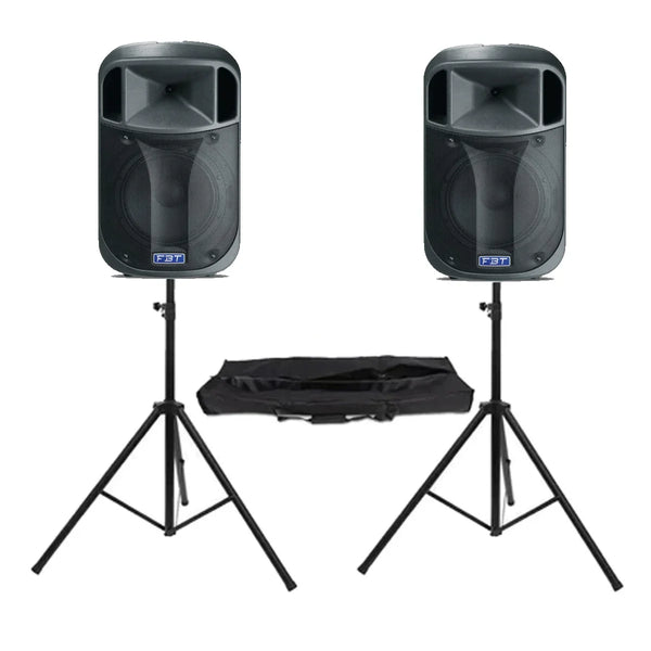2 x FBT J12A Active Speakers with Speaker Stands