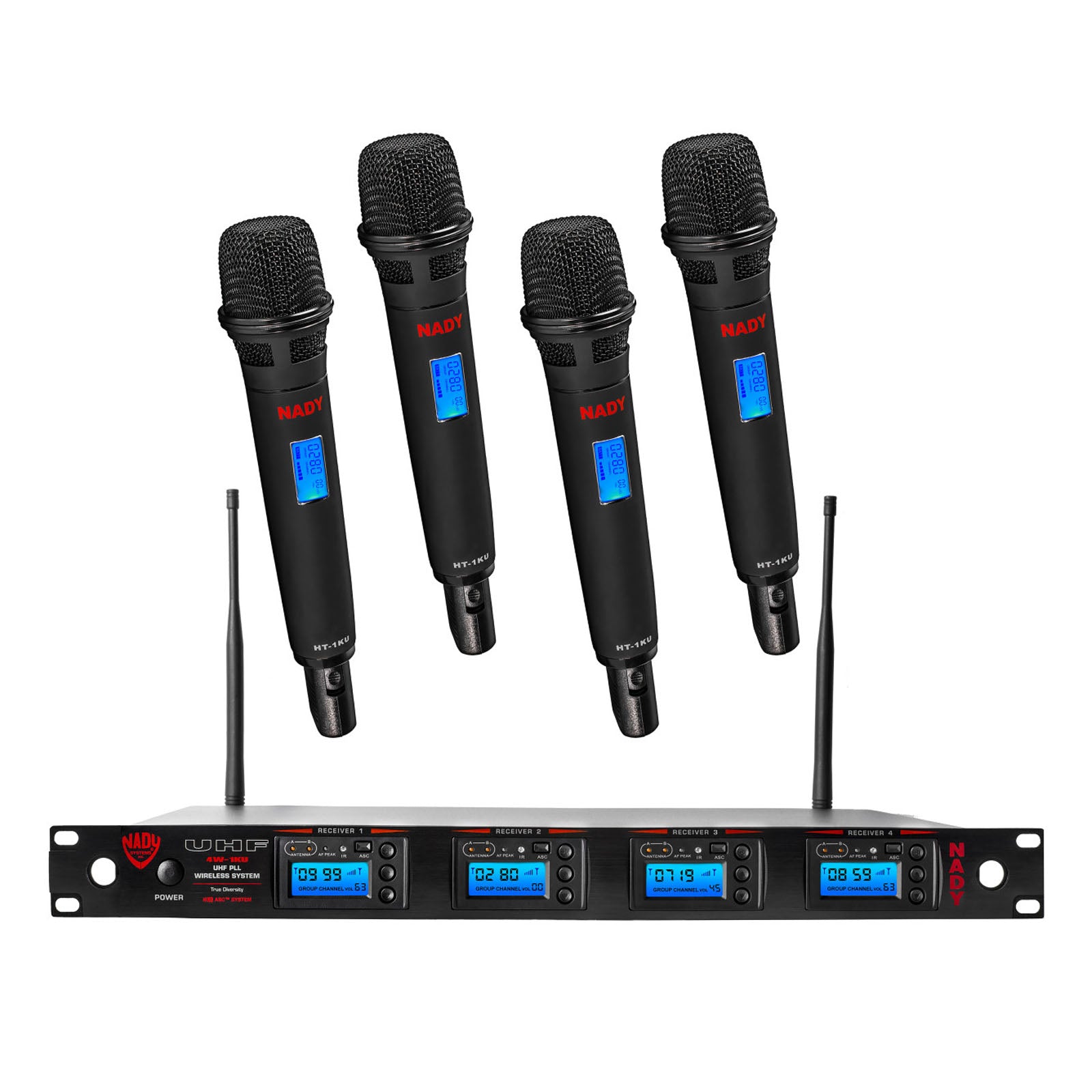 Nady 4W-1KU HT-EU1 Quad True Diversity 1000-Channel Professional UHF Wireless System