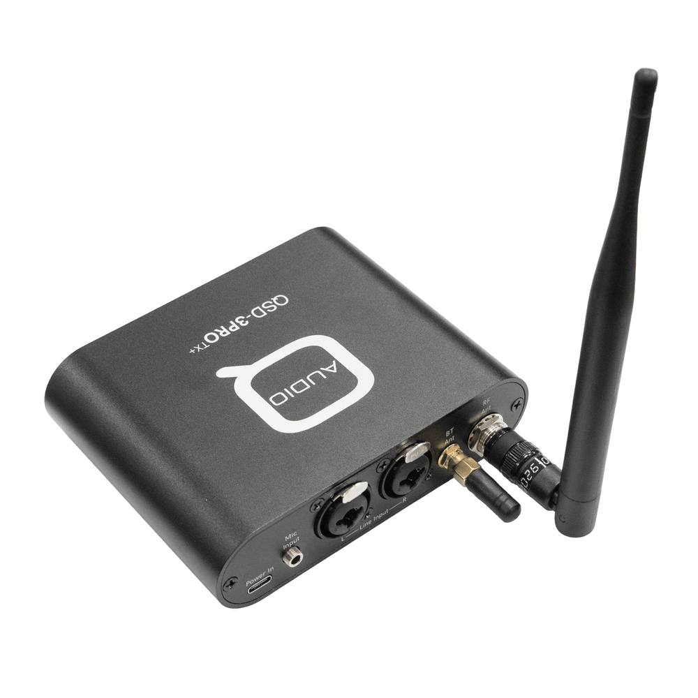 Q-Audio QSD-3PRO TX+ Silent Disco Transmitter - professional audio equipment for silent disco events, tours, fitness classes, and more.