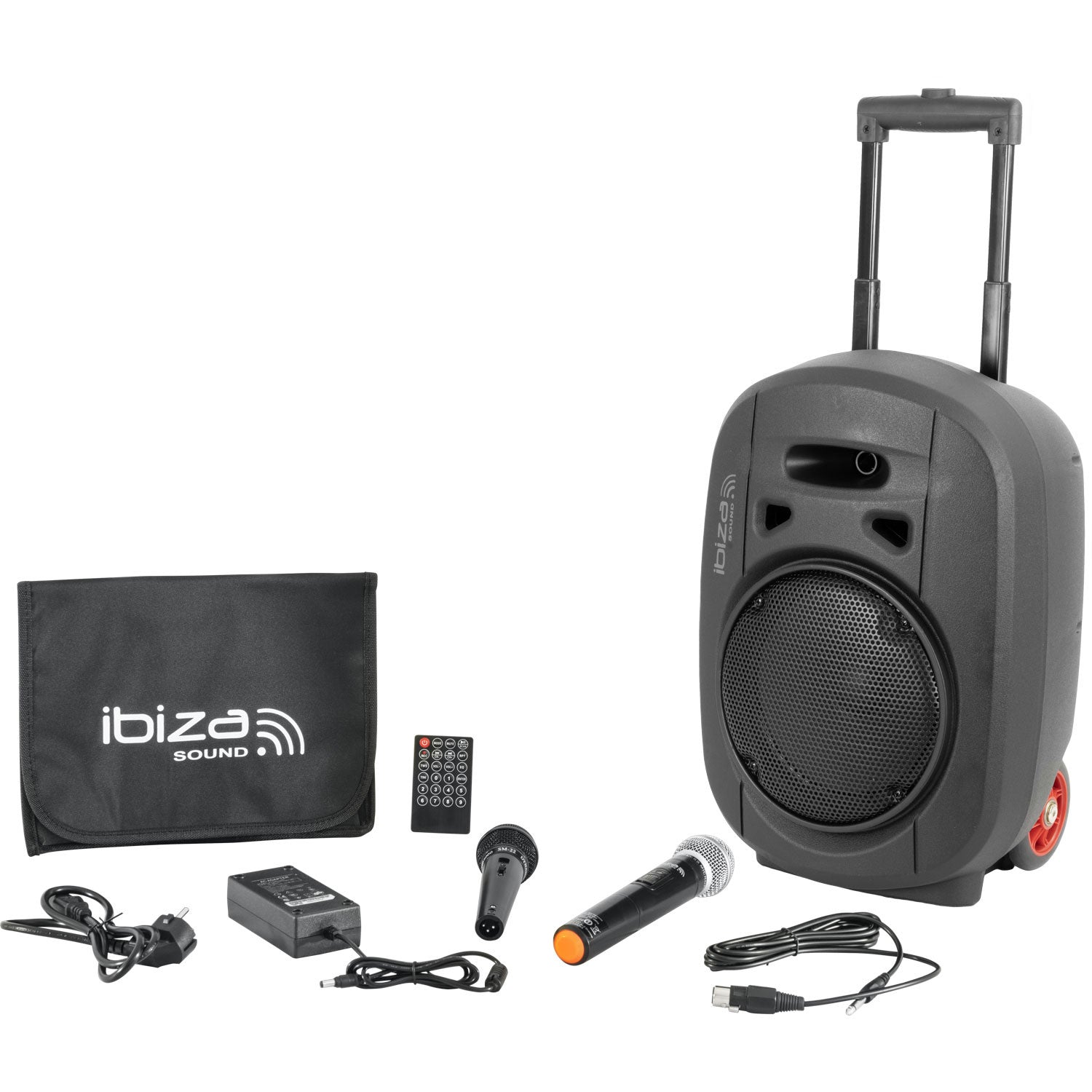 Ibiza PORT8UHF-MKII-TWS 8" Portable PA Speaker with USB, Bluetooth, Wireless Mic