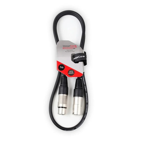 Stagecore 1m Black Microphone XLR Cable